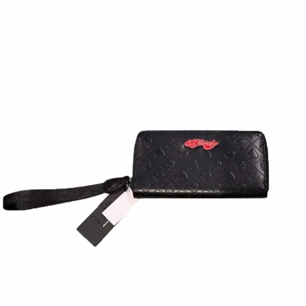 Ed Hardy Embossed Skull & Heart Zip-Around Wristlet Wallet - NWT
